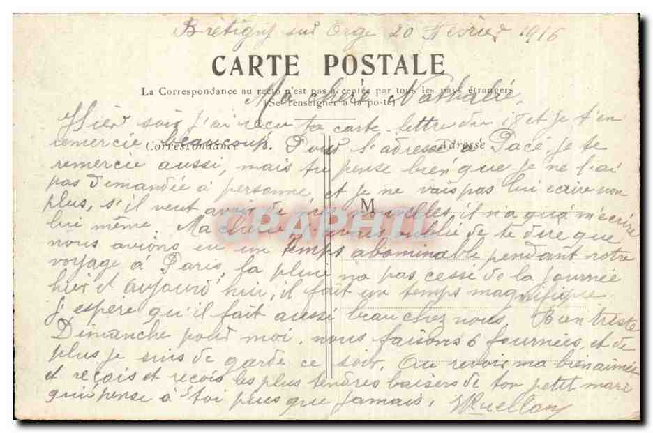 Paris CPA Boulevard et porte Saint Martin — Verso