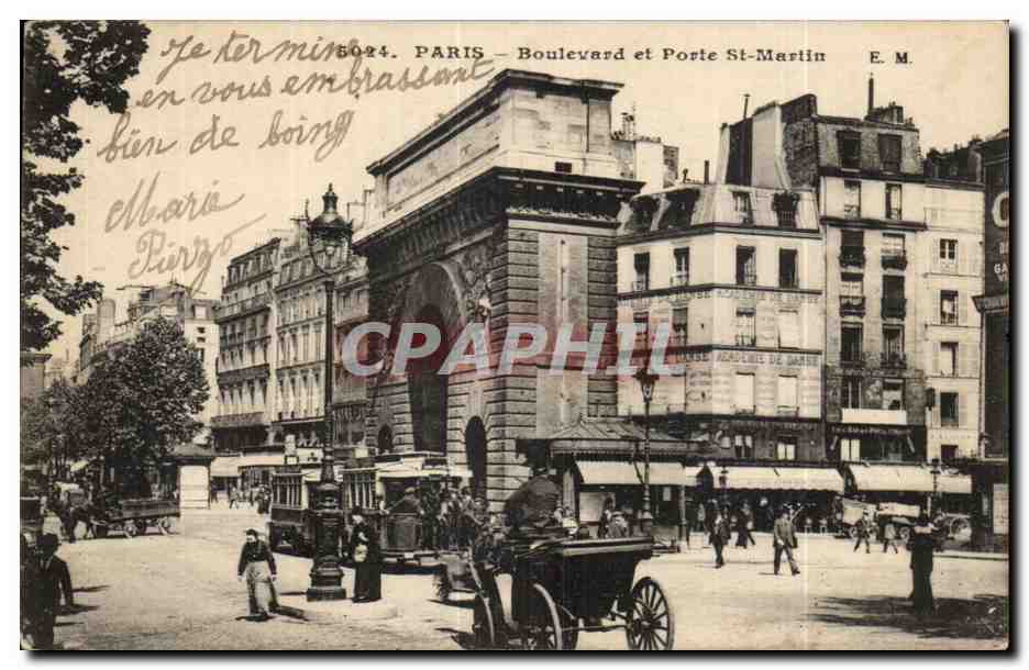 Paris CPA Boulevard et porte Saint Martin