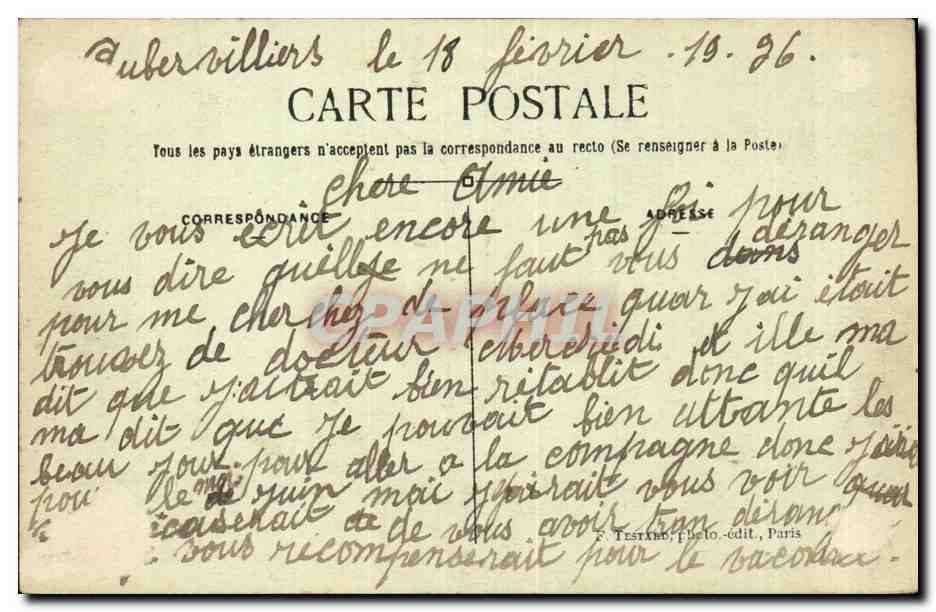 Paris CPA Boulevard et porte Saint Martin — Verso