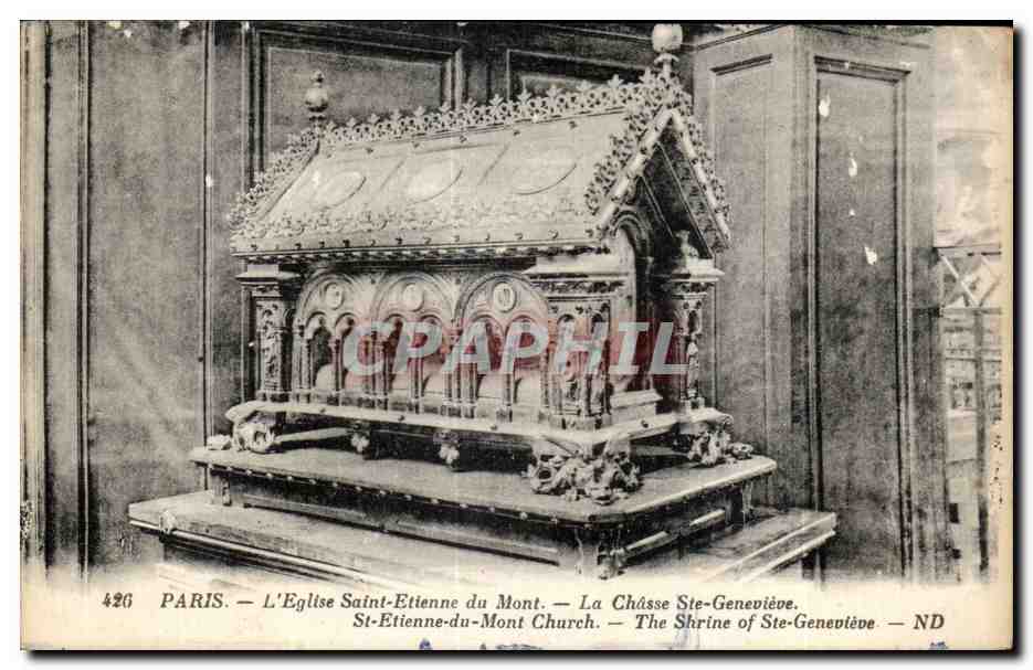 Paris CPA L'eglise Saint Etienne du Mont La chasse Ste Genevieve