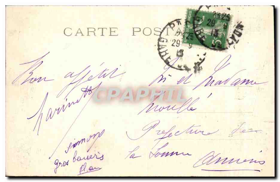 Paris CPA Eglise St Augustin — Verso