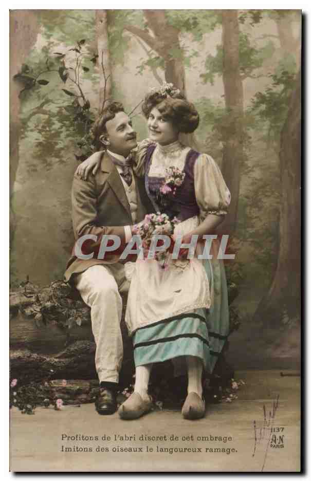 Couple en forêt — Profitions de l'abri discret de cet ombrage — A.N. Paris n°1137