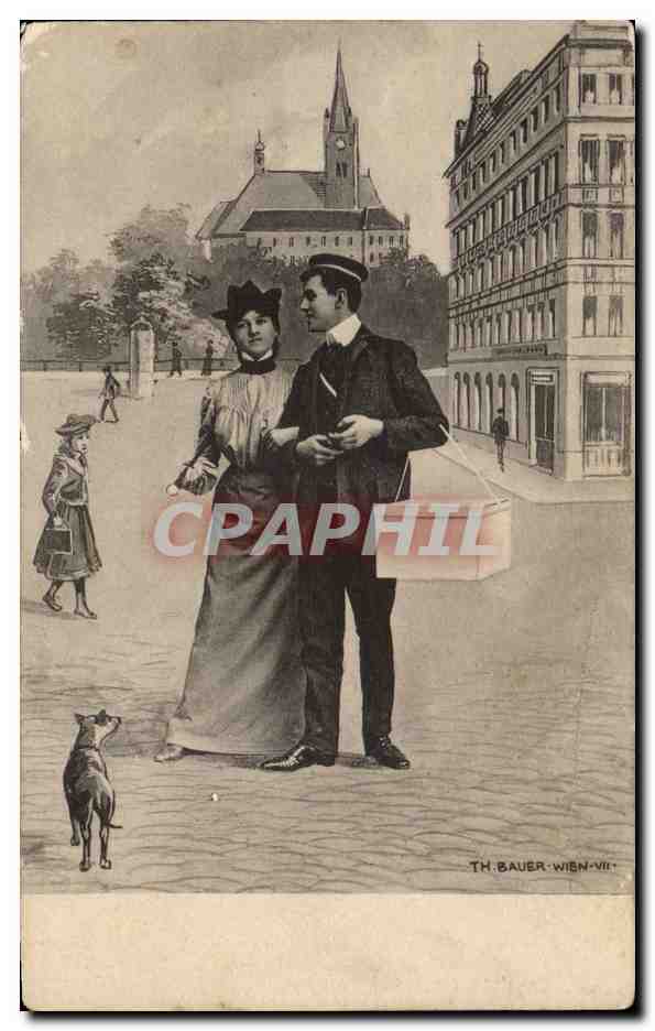 Jeune couple à Vienne — TH. BAUER — Wien-VII