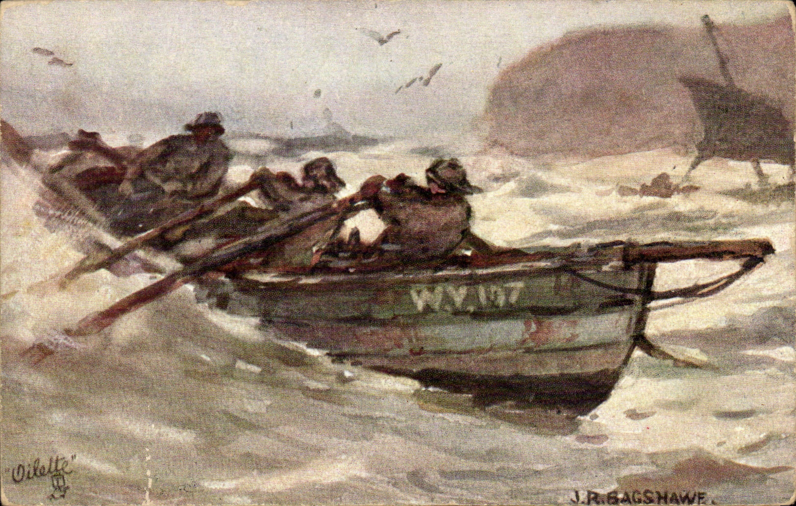 CPA Fantaisie Bateau de peche