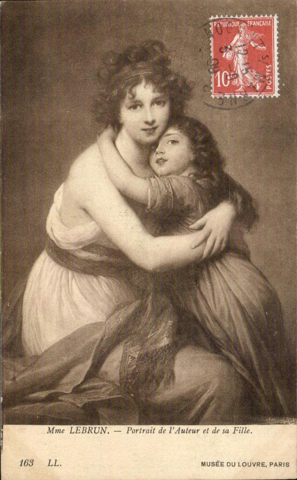 CPA Fantaisie Mme Lebrun Portrait de l'auteur et de sa fille
