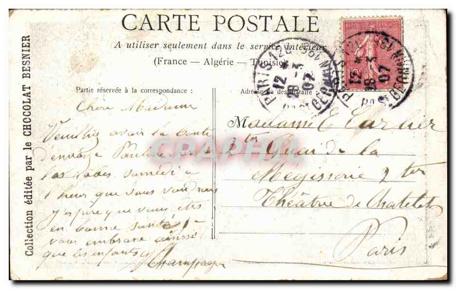 CPA Fantaisie Enfants — Rückseite