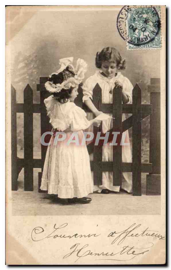 CPA Fantaisie Enfants (publicite a la tour St Jacques Habillement rue de Rivoli Maison Henri Esders)