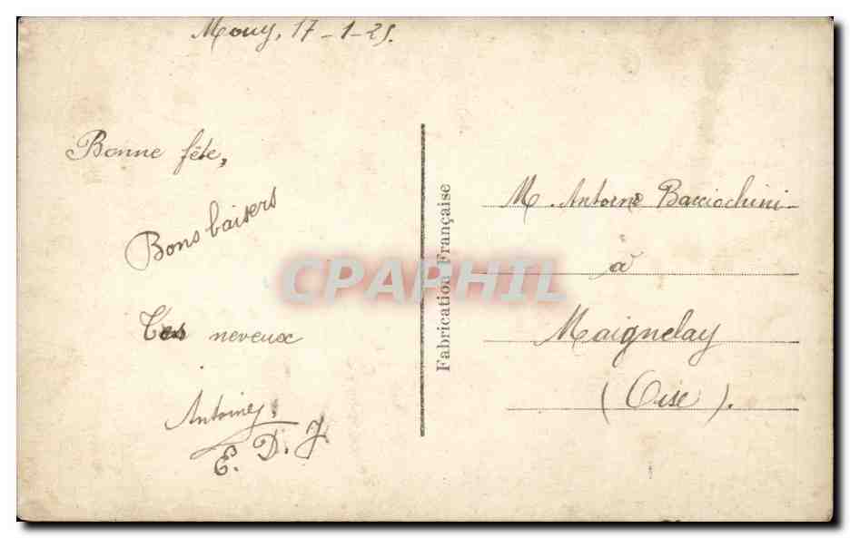 CPA Fantaisie Homme Bonne fete — Rückseite