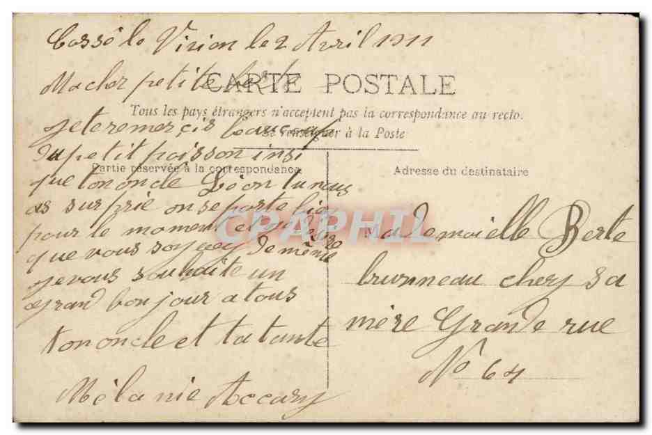 CPA Fantaisie Enfant Un souvenir — Rückseite