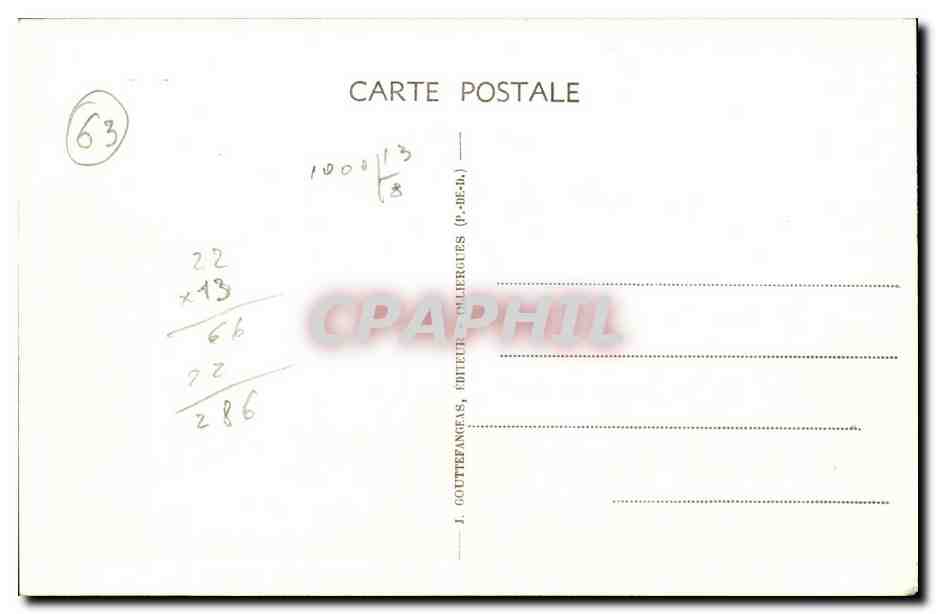 CPA Environs du Mont Dore Roche sanadoire — Verso