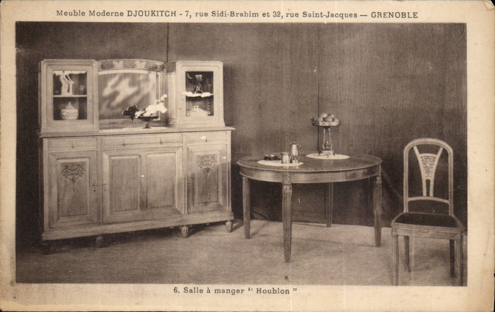 CPA Meuble Modern Djoukitch Rue Sidi Brahim et rue sAint Jacques Grenoble SAlle a manger Houblon