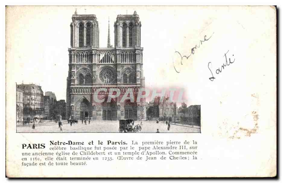 CPA Paris Notre Damet et le parvis