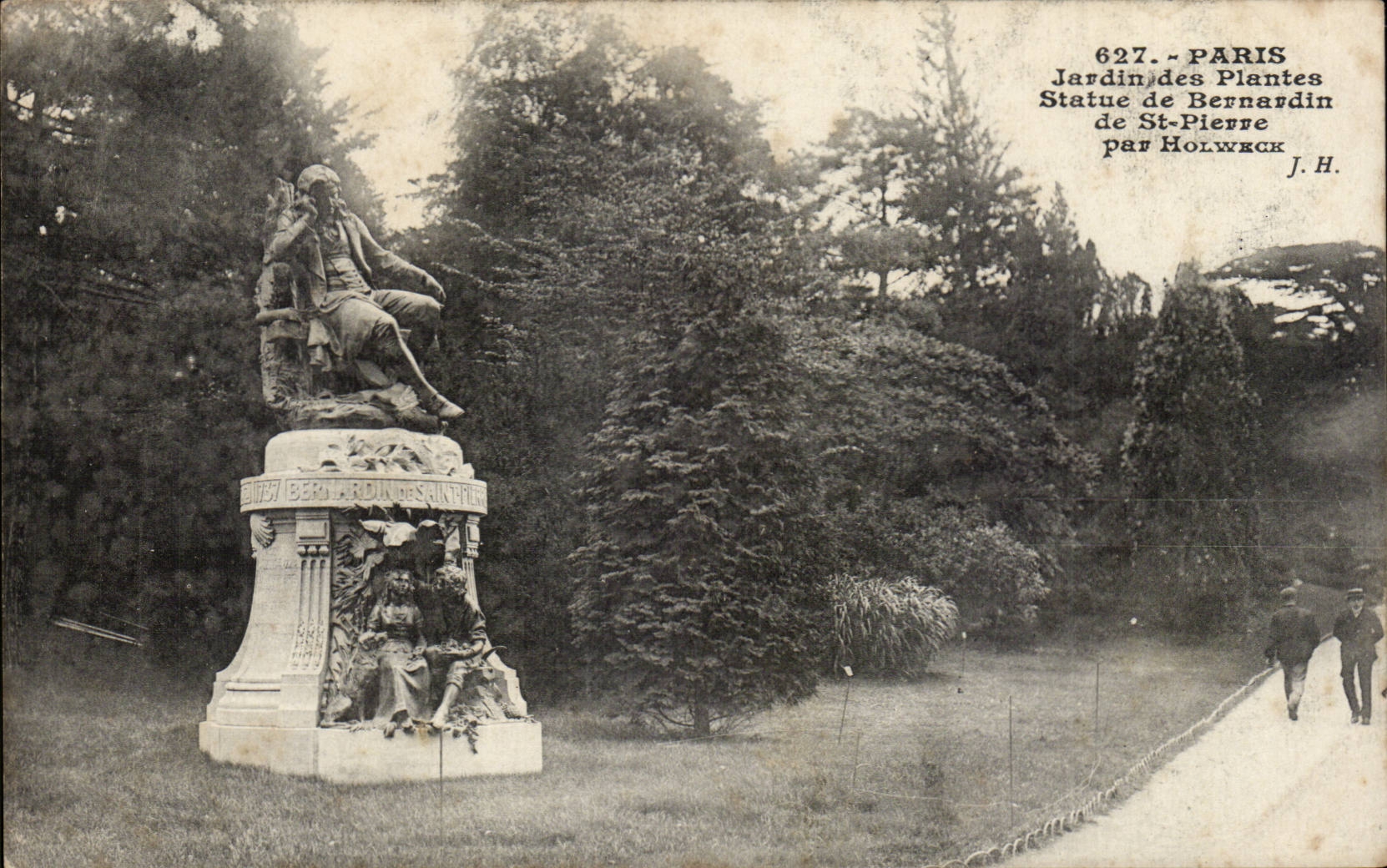 Paris CPA Jardin des plantes Statue de Bernardin de St pierre par Holweck