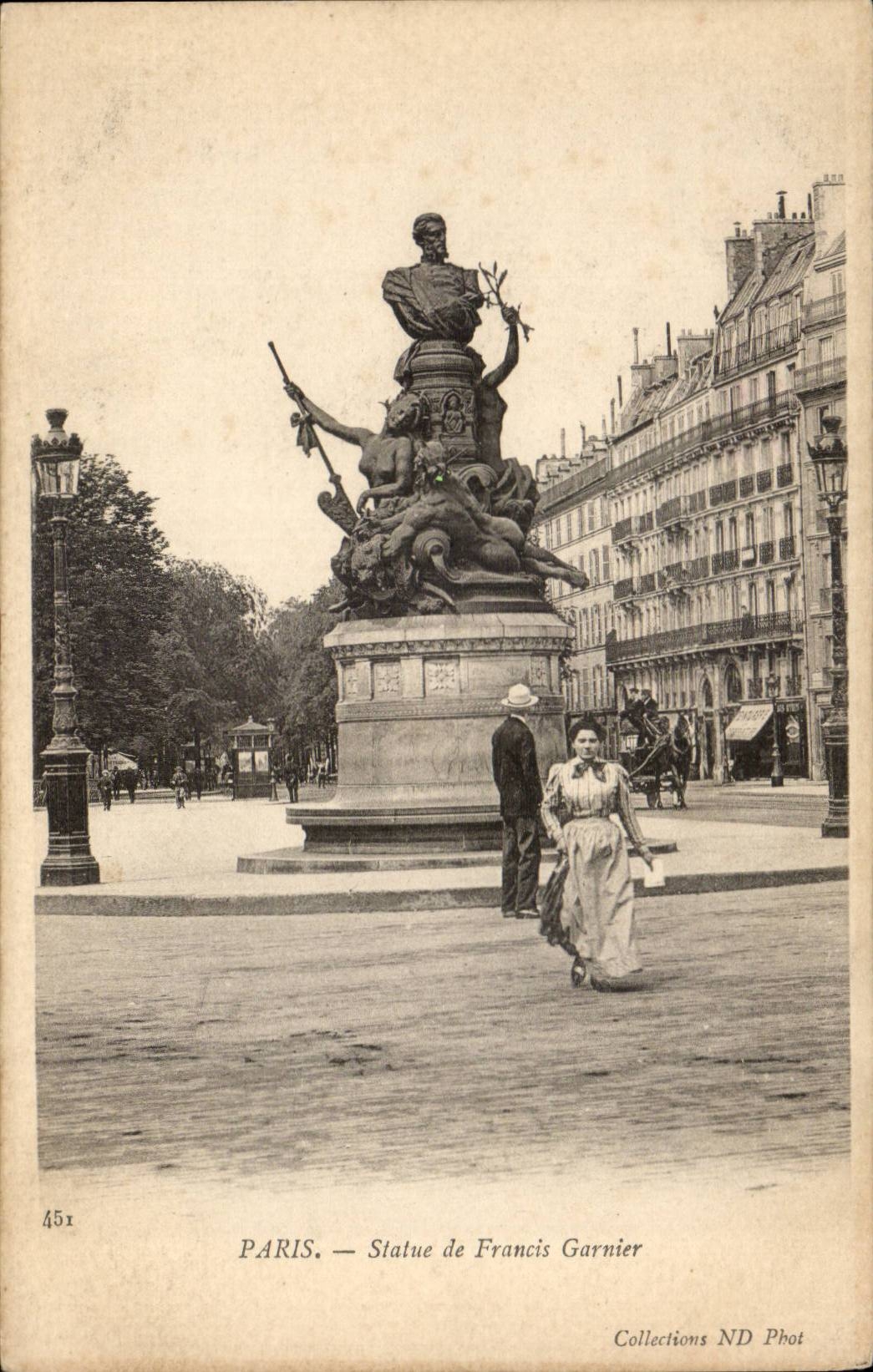 Paris CPA Statue de Francis Garnier