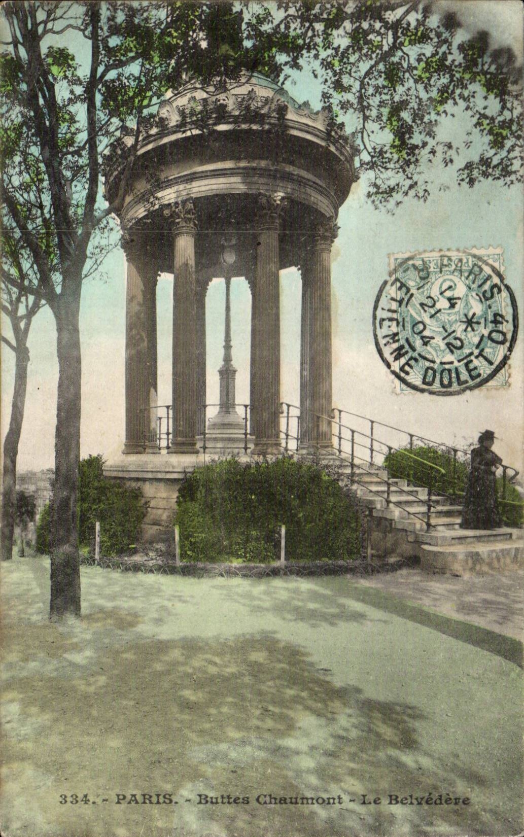 Paris CPA Buttes chaumont Le Belvedere