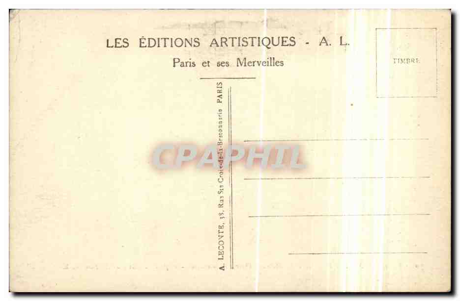 Paris CPA Opera et station de metro — Rückseite