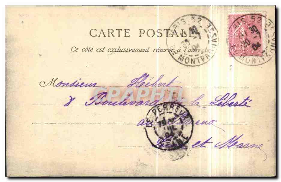 Paris CPA Bois de Boulogne Moulin de Longchamp — Rückseite