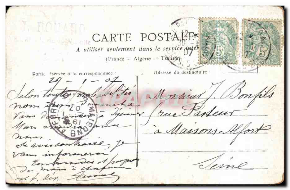 Paris CPA Henri IV — Verso