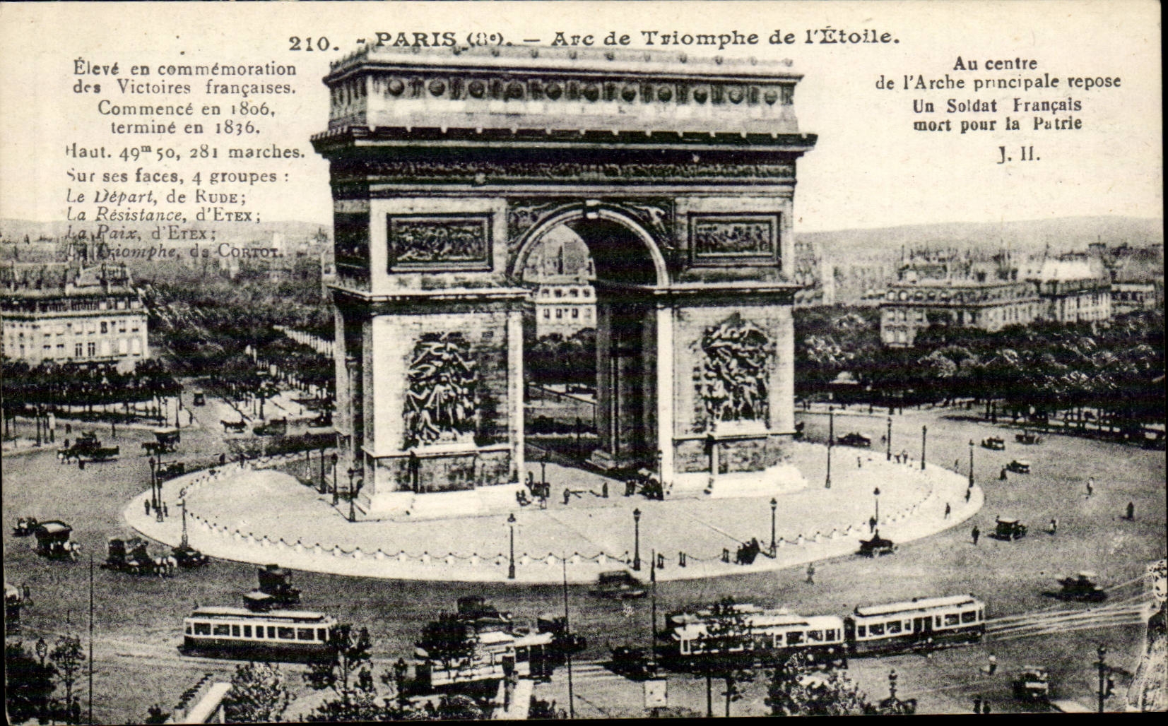 Paris CPA Arc de triomphe de l'etoile