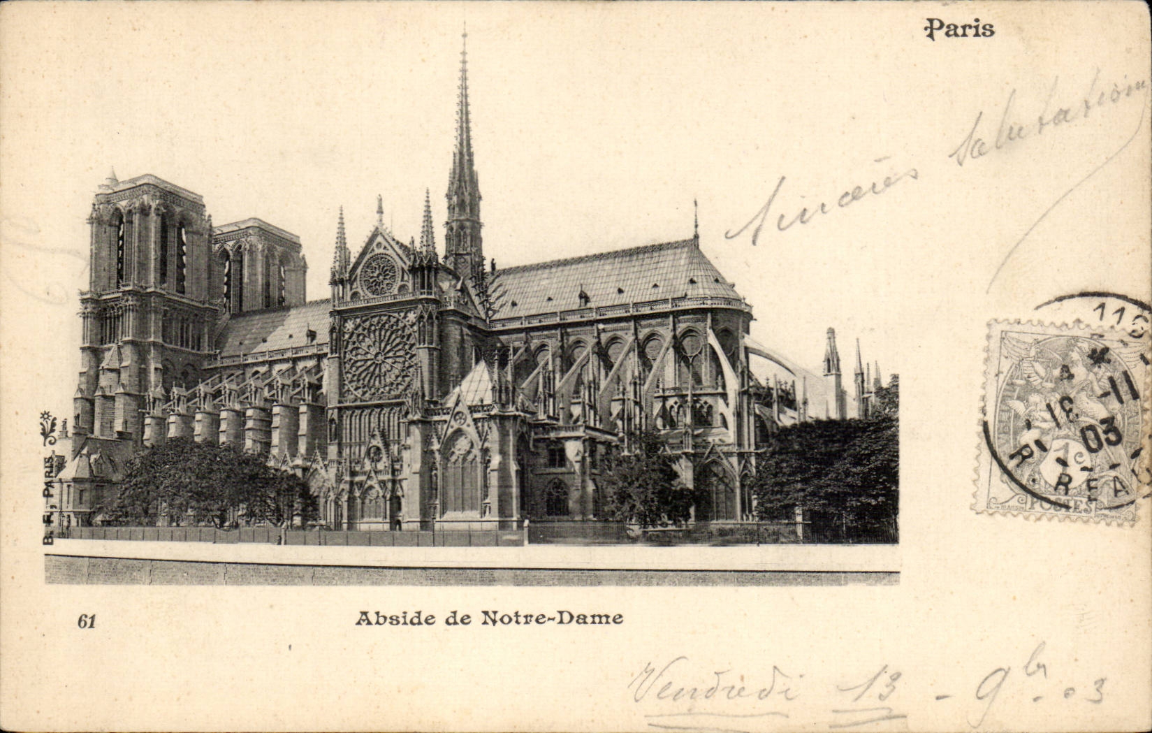Paris CPA Abside de Notre Dame