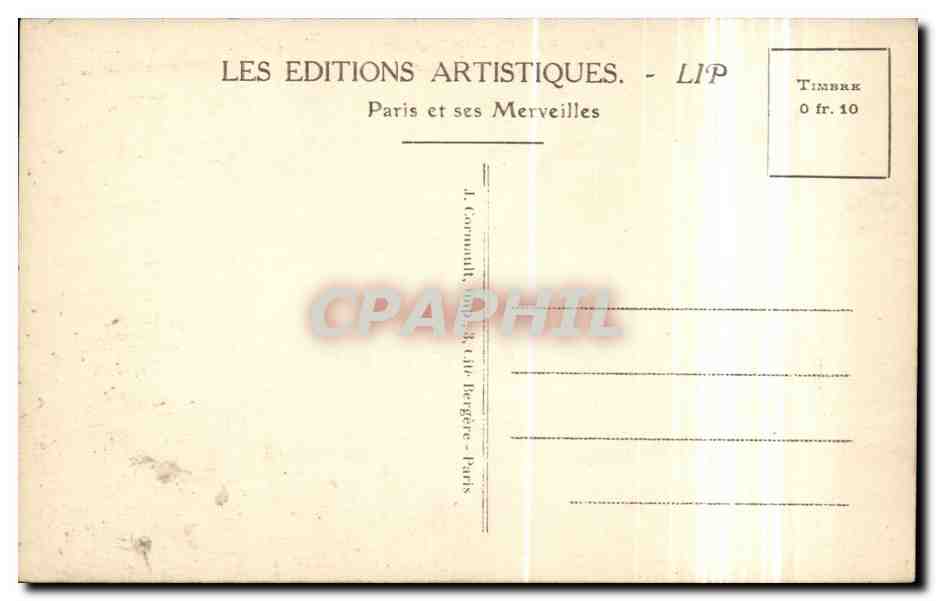 Paris CPA Le Trocadero — Rückseite