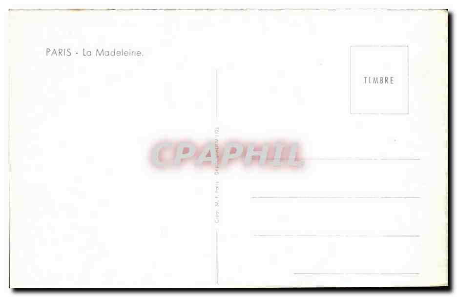 Paris CPA La Madeleine — Rückseite