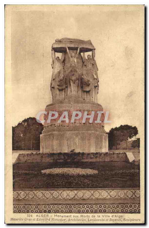 CPA Algerie Alger Monument aux morts de la ville d'Alger