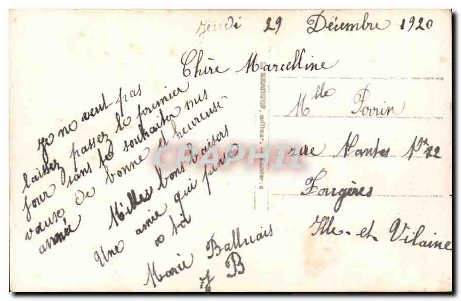 Femme en forêt enneigée — Bonne Année — éditeur anonyme n° 4325 — Reverso