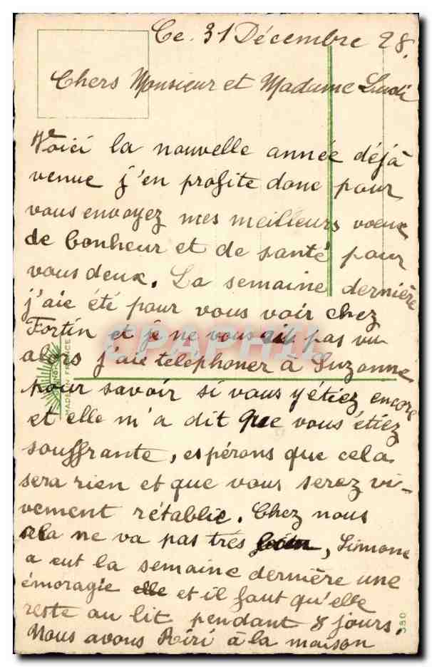 CPA Fantaisie Enfant Heureuse annee — Rückseite