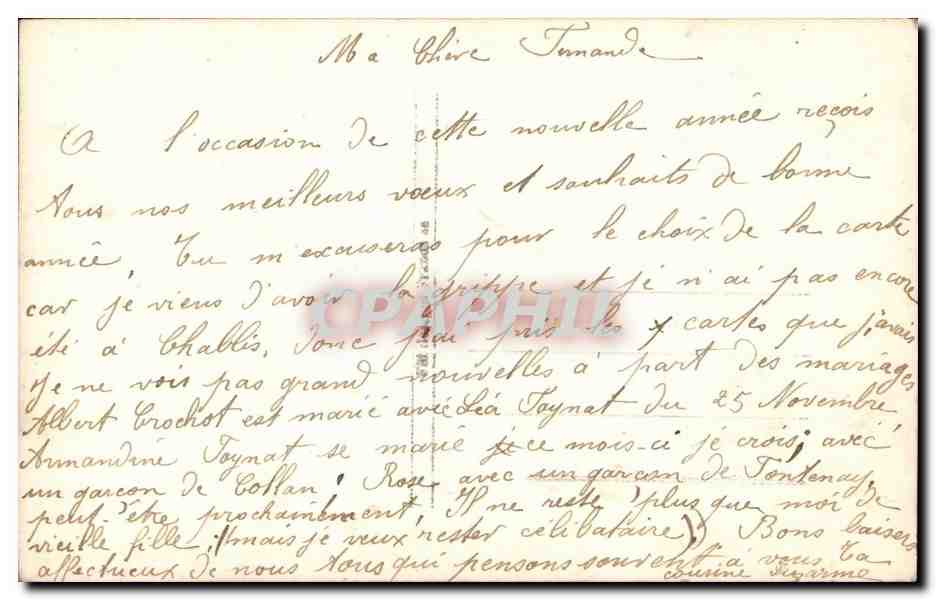 CPA Fantaisie Femme Bonne annee — Rückseite