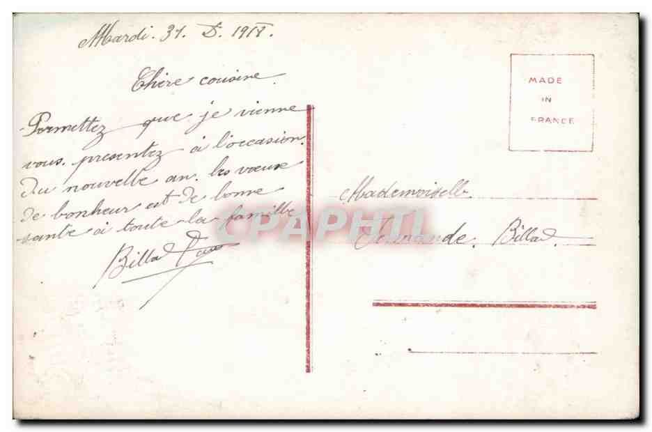 CPA Fantaisie Homme Bonne annee — Verso