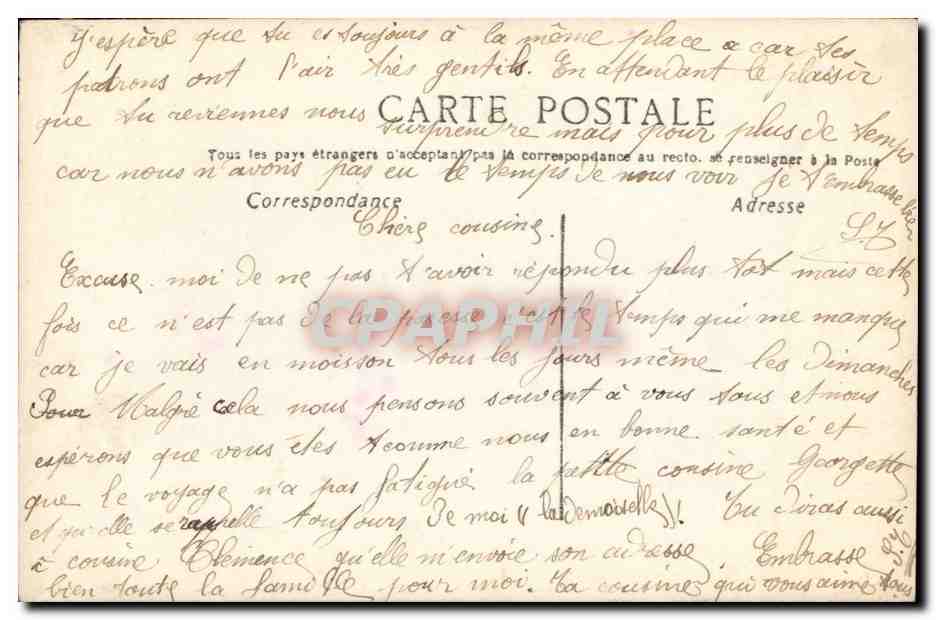 Femme en robe légère — avec bouquet de fleurs — éditeur anonyme, n° 495 — Verso