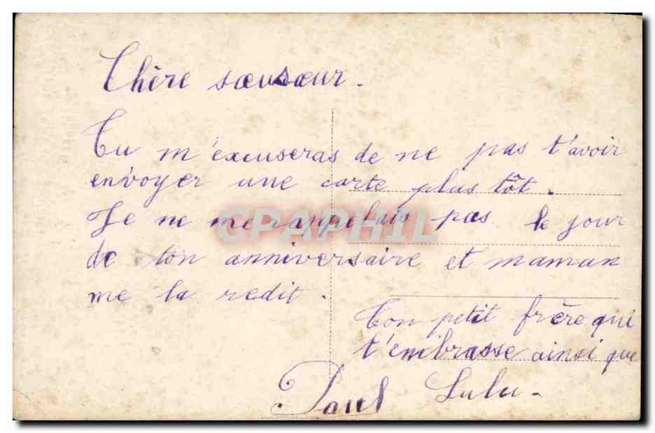 CPA Fantaisie Enfant Garcon — Rückseite