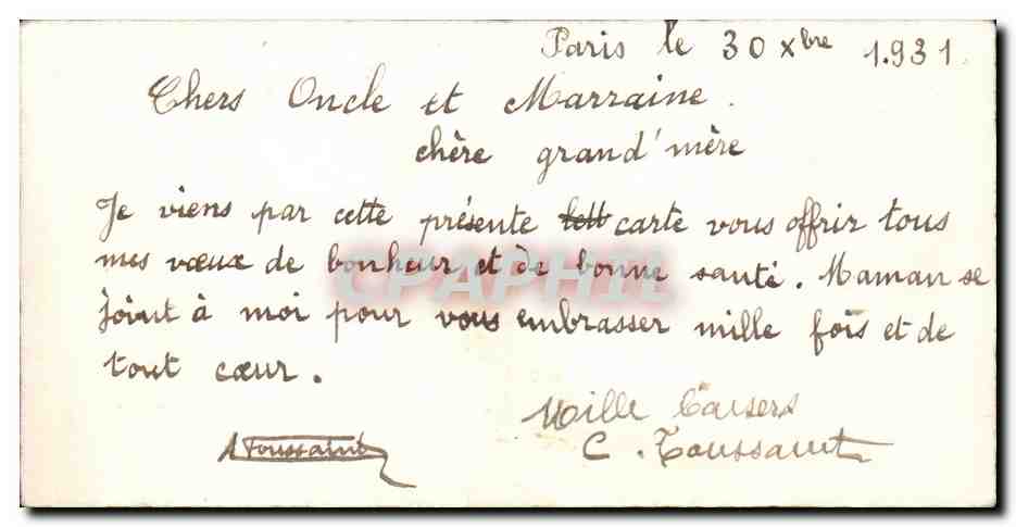 CPA Fantaisie Bonne annee — Rückseite