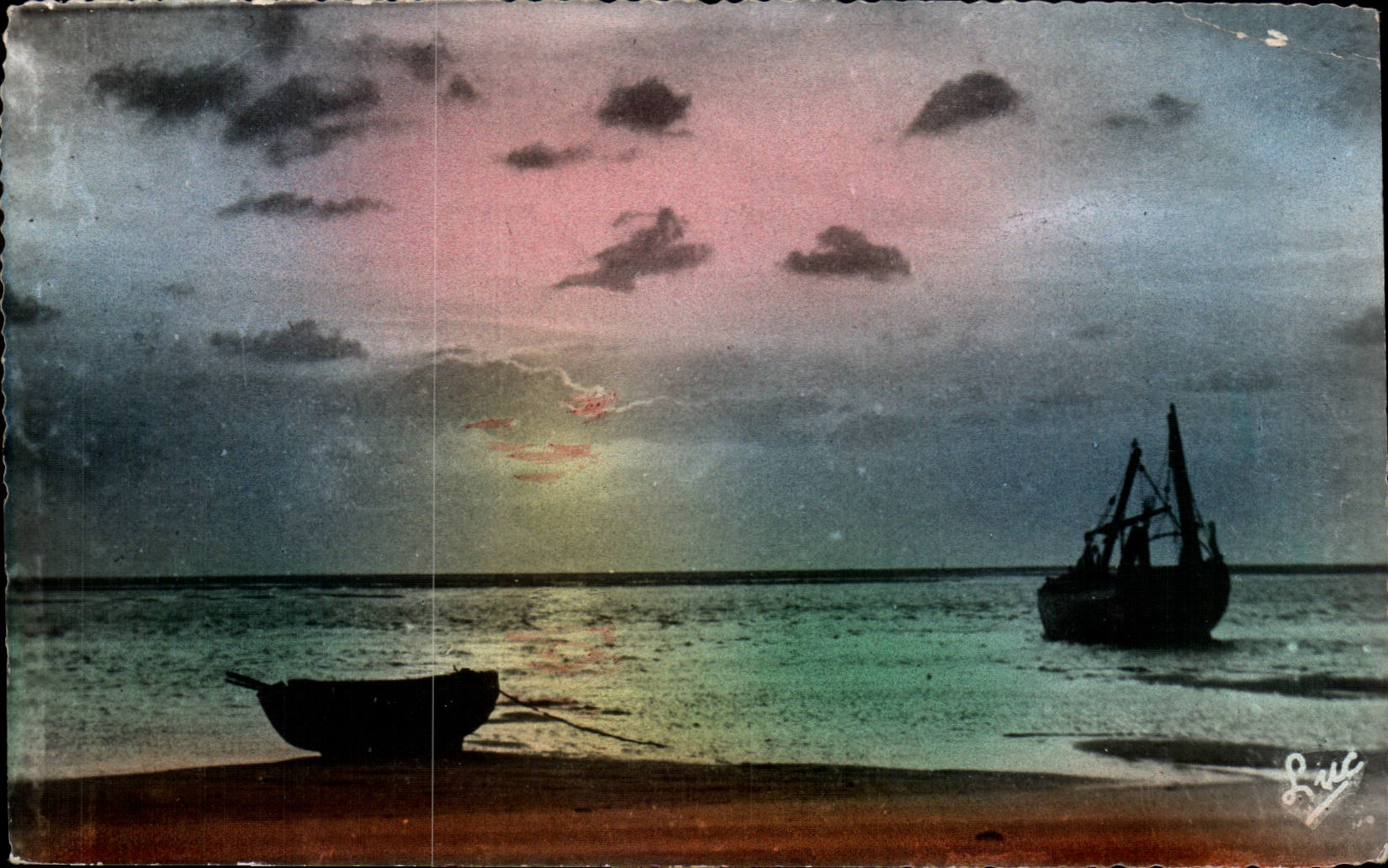 CPA Cayeux sur Mer Coucher de soleil a maree haute