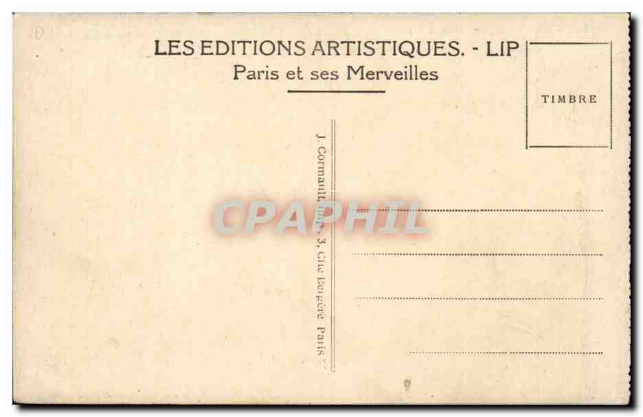 CPA Paris La Madeleine  — Rückseite