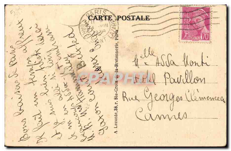 CPA Paris Notre Dame — Verso