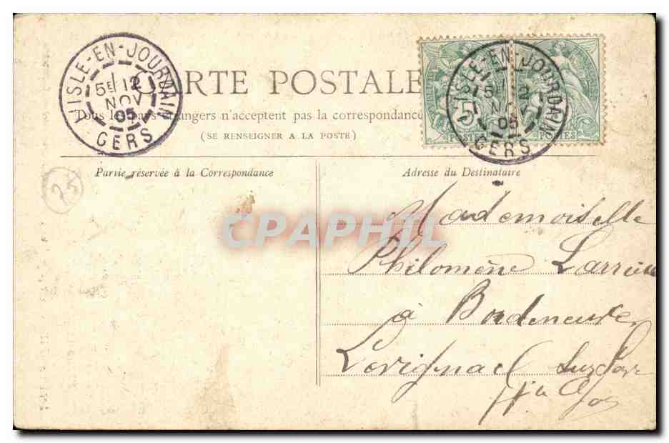 CPA Paris Belvedere des Buttes Chaumont — Rückseite