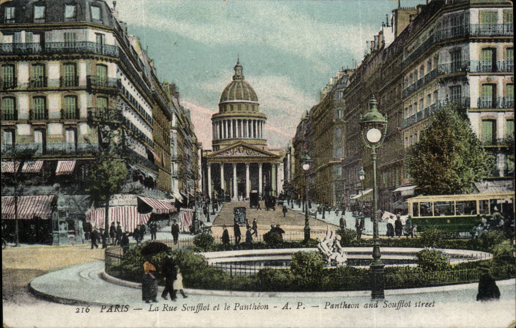 CPA Paris La Rue Soufflot et le Pantheon