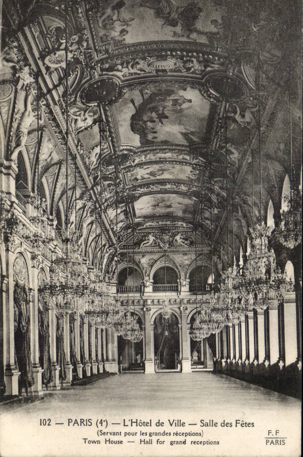 Paris CPA Hotel de ville Salle des fetes