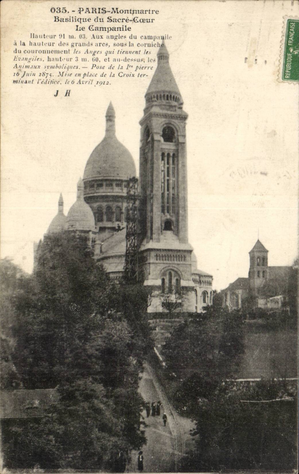 Paris CPA Sacre Coeur montmartre Le Camapnile