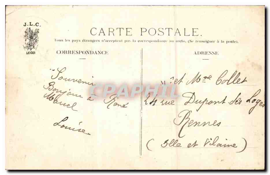 Paris CPA Elysee Palace Avenue des Champs Elysees — Verso