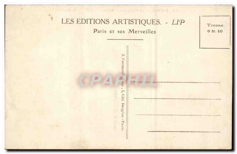 Paris CPA Porte Saint martin — Verso