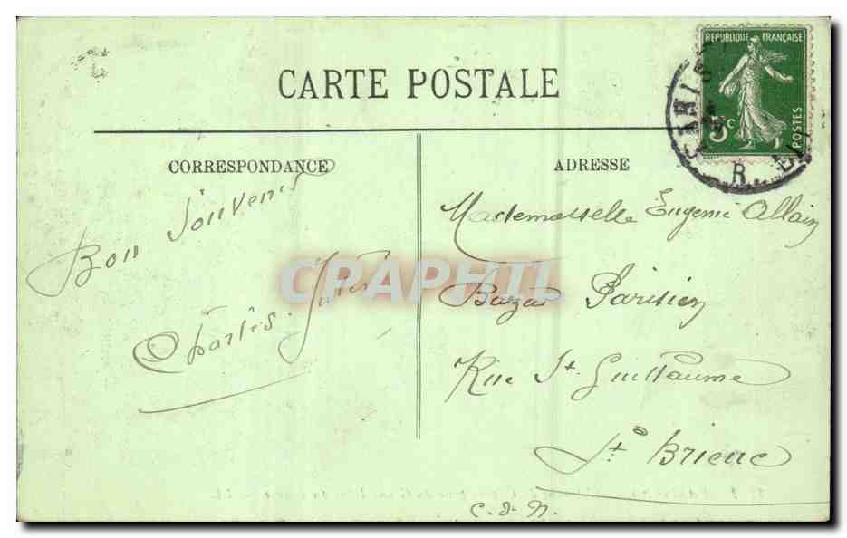 Paris CPA Avenue de l'opera prise du grand hotel du Louvre — Verso