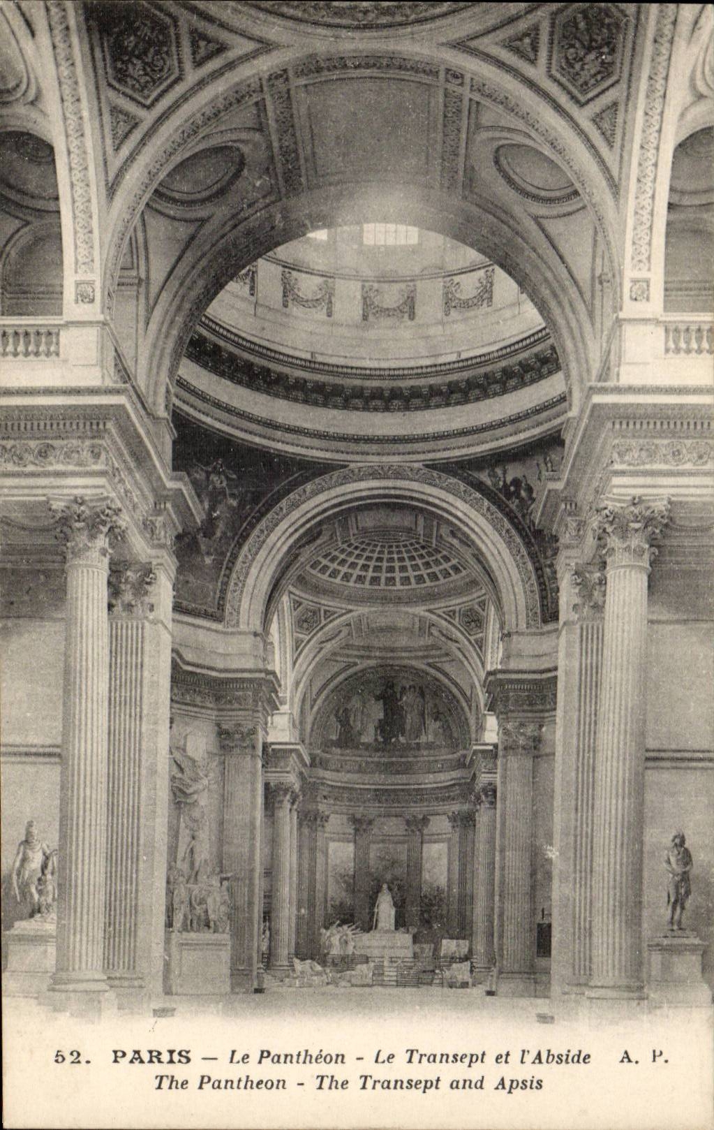 Paris CPA Pantheon Transept et l'abside 