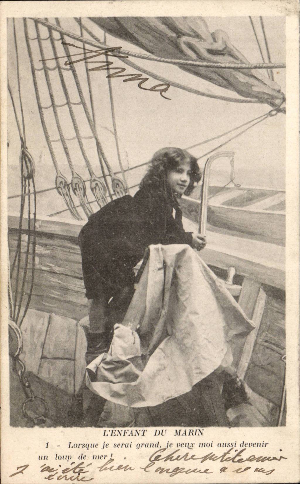 CPA Fantaisie Enfant Petit marin ( marine mer )