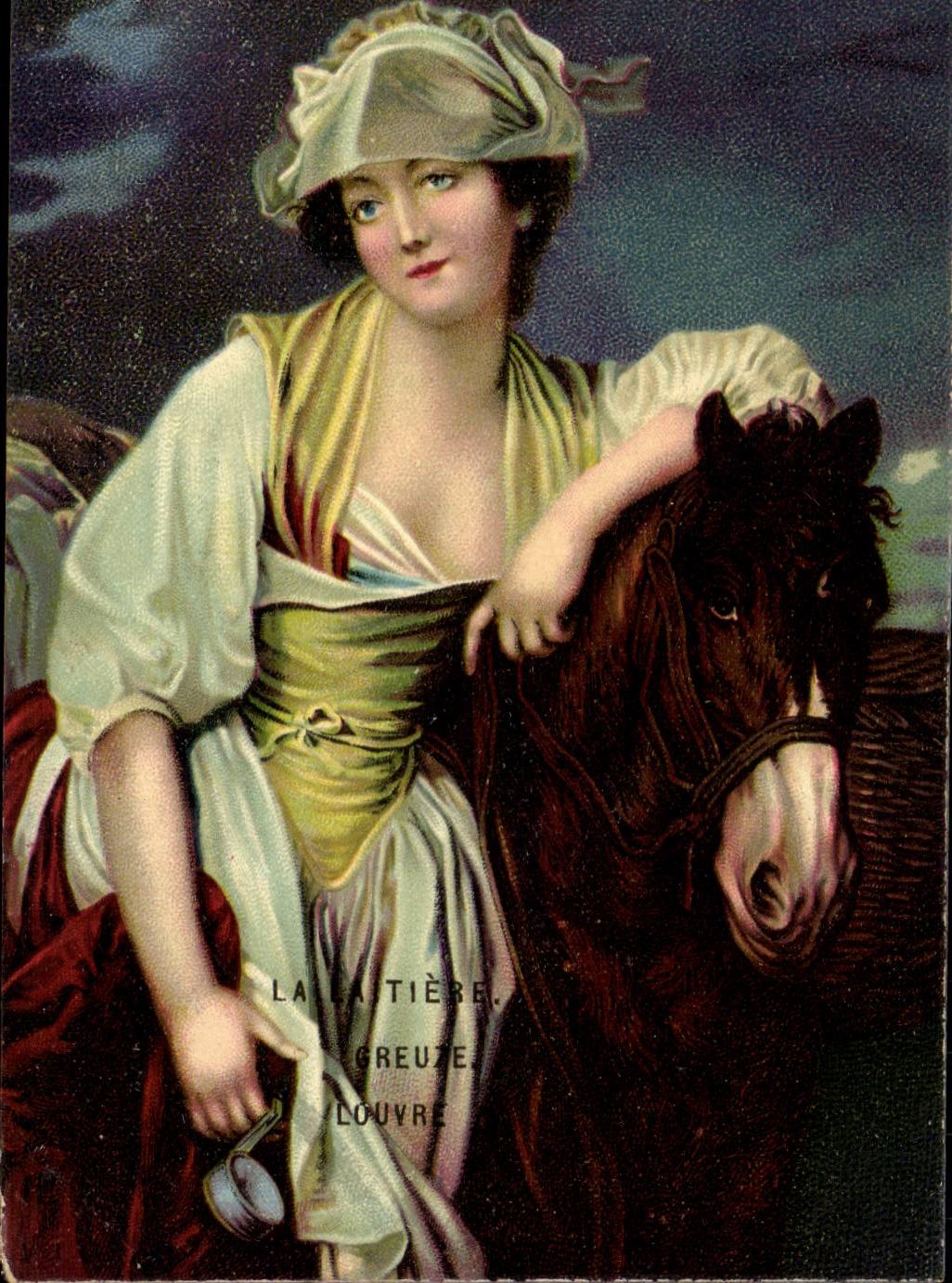 CPA Fantaisie Femme ( cheval ) Laitiere Creuze Louvre
