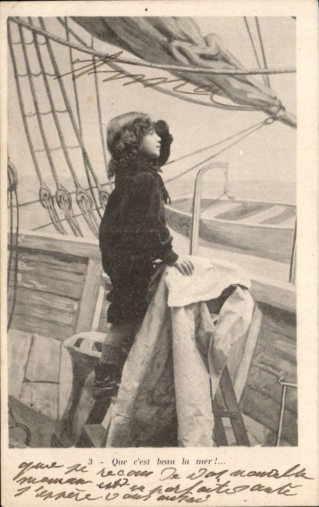 CPA Fantaisie Enfant petit marin ( marine mer sea ) 