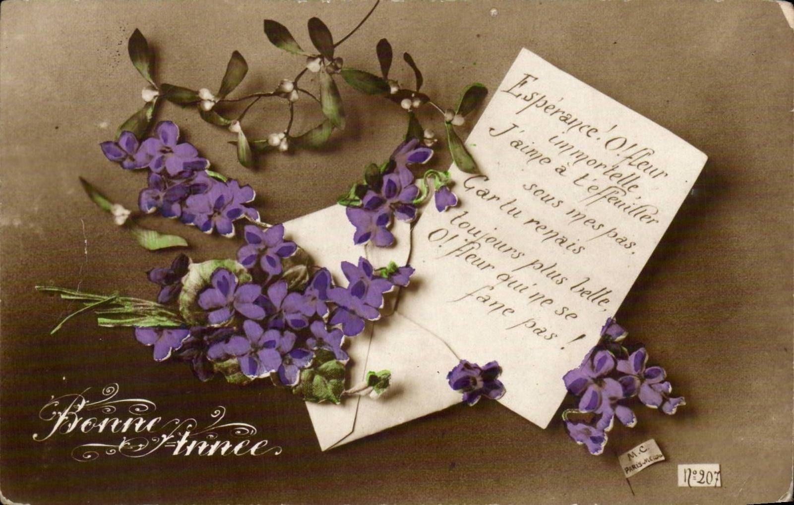 CPA Fantaisie Fleurs Bonen annee