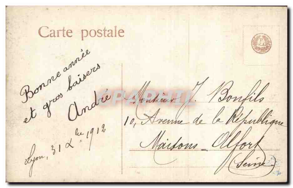 CPA Fantaisie Enfant Garcon et lettre — Rückseite